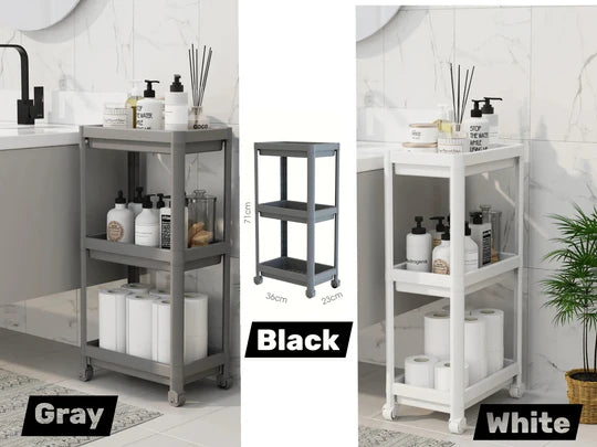 Multipurpose 3 tiers shelving unit with wheels