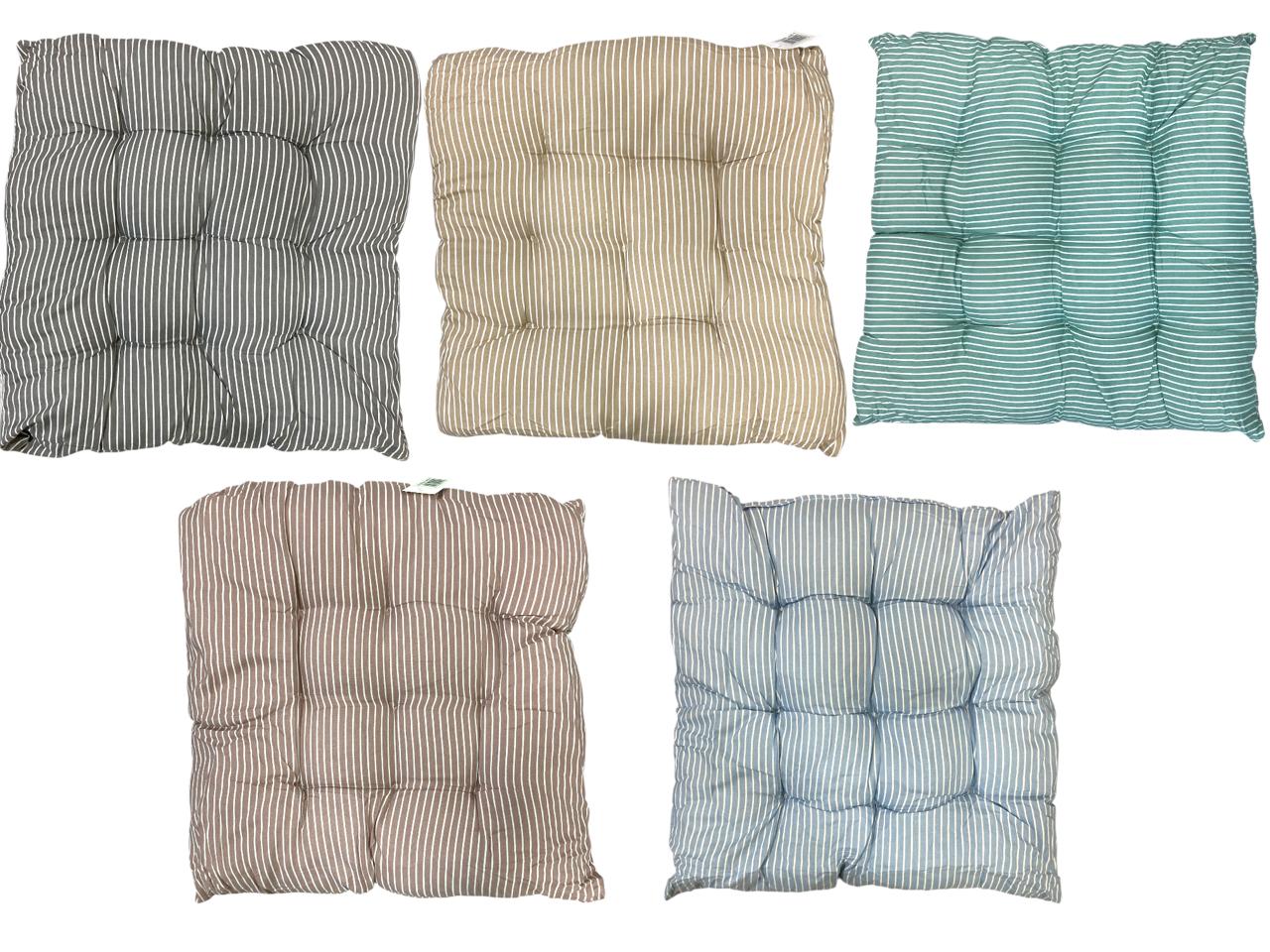 Cotton Seat Cushion with Pastel Colors and Attachments