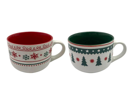 Porcelain Soup Mug Christmas Decoration 19 OZ
