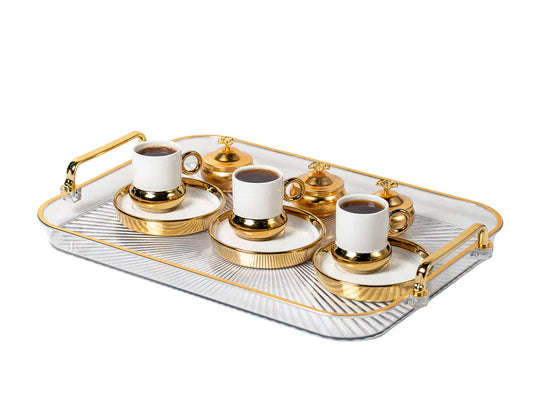 Plexi with Golden Rim Shine Tray Medium 41 cm