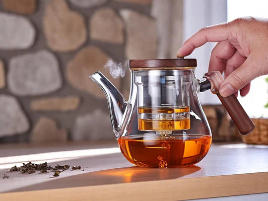 Luxury Borosilicate Glass Tea Kettle wKinetic Infuse