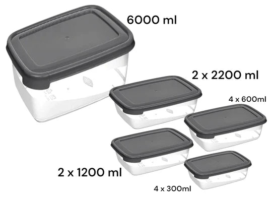 Set of 13 Cook & Keep Rectangular Food Containers