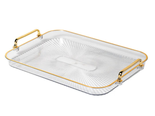 Plexi with Golden Rim Shine Tray Large 45 cm