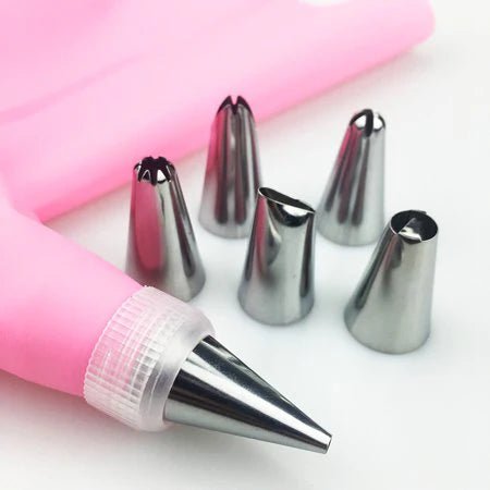 6 Stainless Icing Bag Decoration Tips