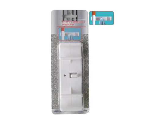 Adhesive Brook Holder with 2 Hangers + Hook