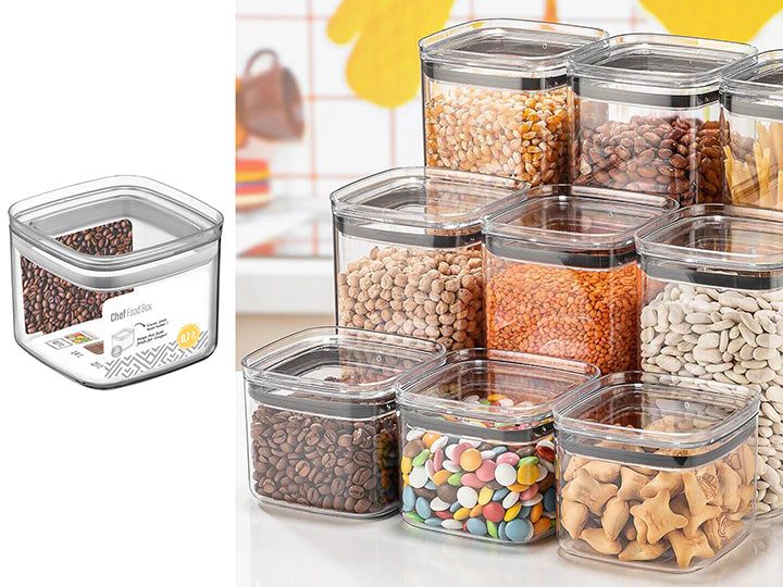 Airtight Squared chef Food Jar 0.7 lt