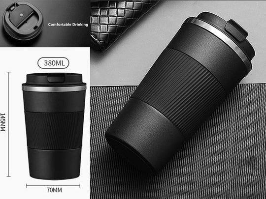 Black or White Stainless Steel Travel Mug