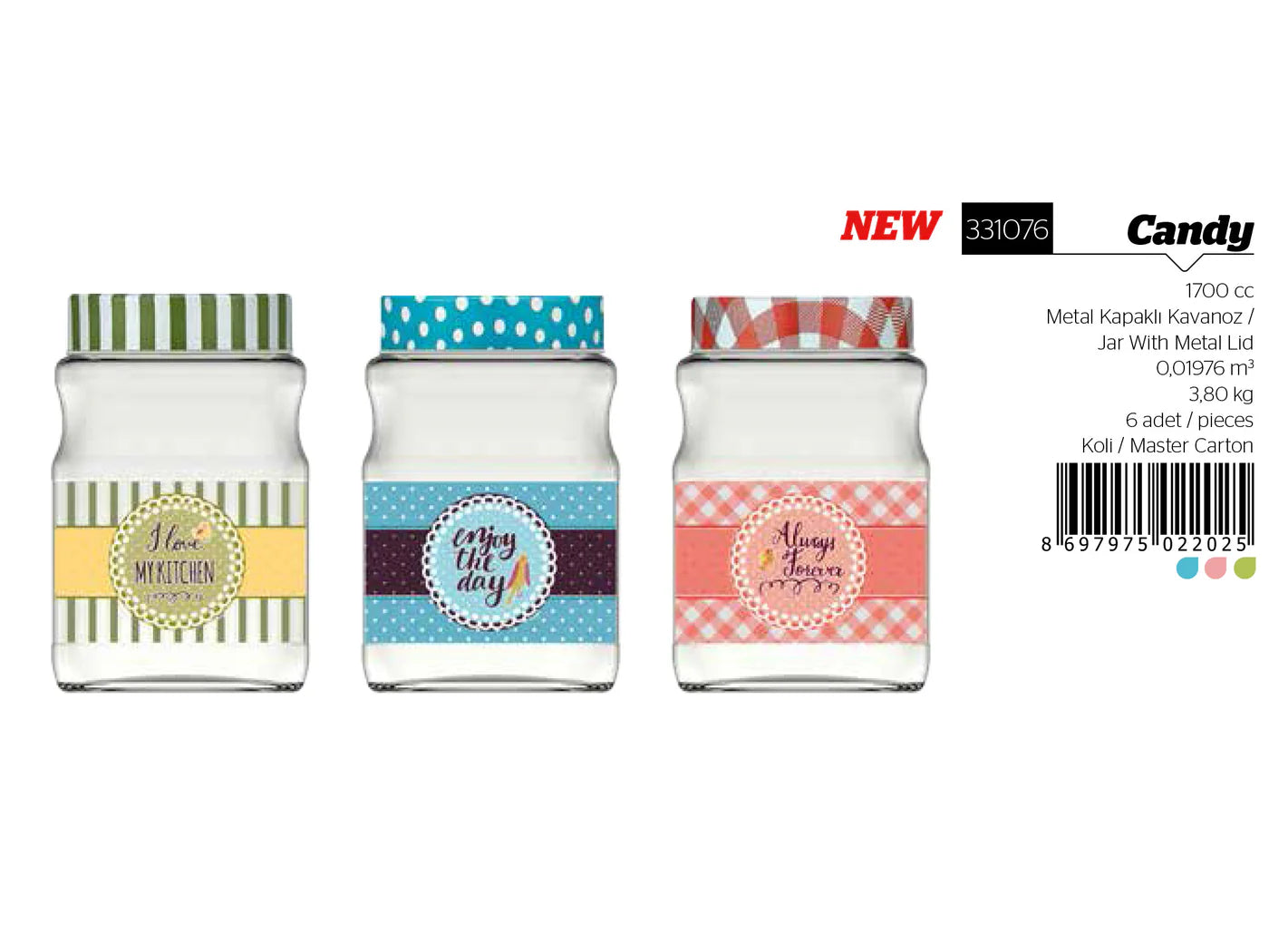 Candy Jar with Metalic Lid