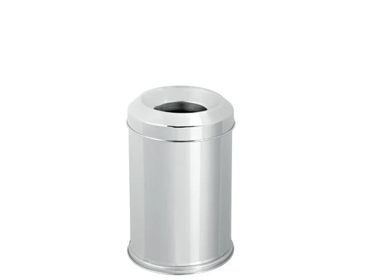 Capless Dust Bin 13 LCapless Dust Bin 13 L Capacity : 13L Dimensions : 33 x 20 cm سلة ورق مع فتحة بالنص ستنلس 13 ل