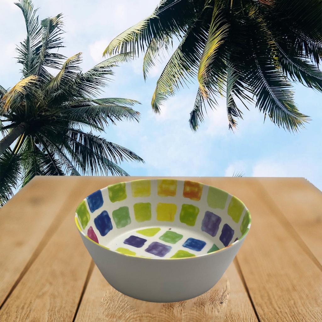 Colorful Squares Melamine Bowl X6 - 6.25"