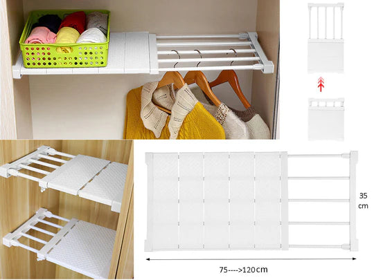 DIY Extendable Closet Cabinet Wrdrobe Shelf 75 to 120 cm