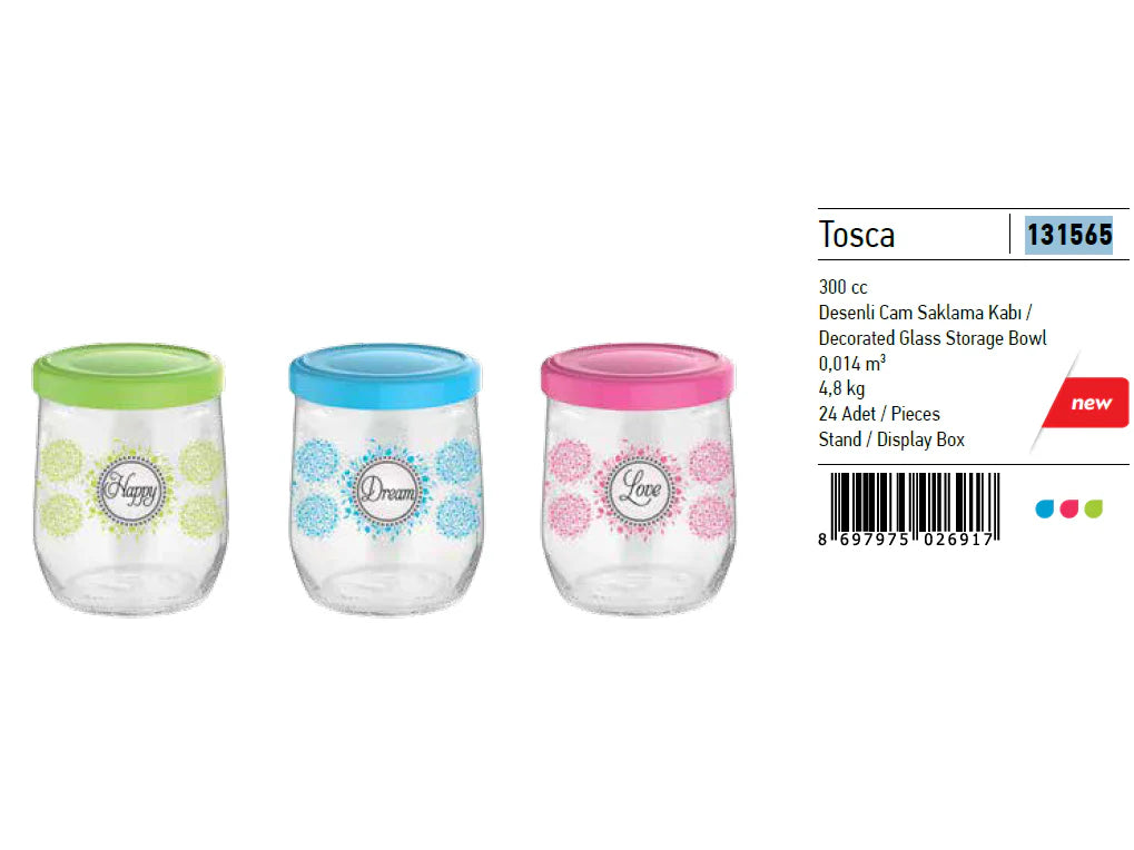 Decorated Glass Storage Jar