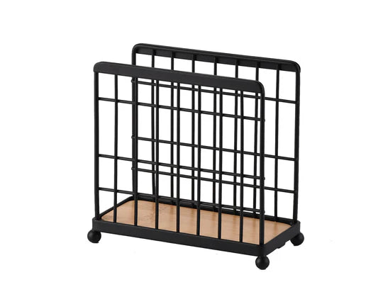 Dosthoff Iron Grid Napkin Holder w Bamboo Base MB03