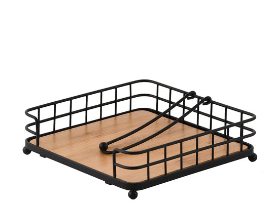 Dosthoff Iron Grid Napkin Holder with Bamboo MB07