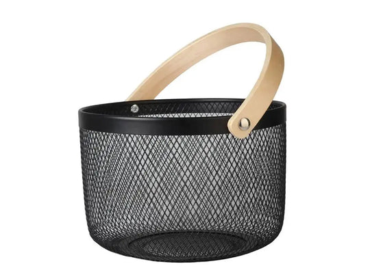 Dosthoff Round Iron Basket with Bamboo Handle MB11
