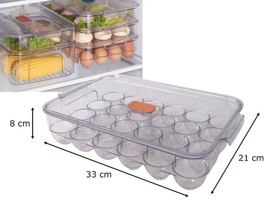 Egg Storage Box with Cover for 24 Eggs