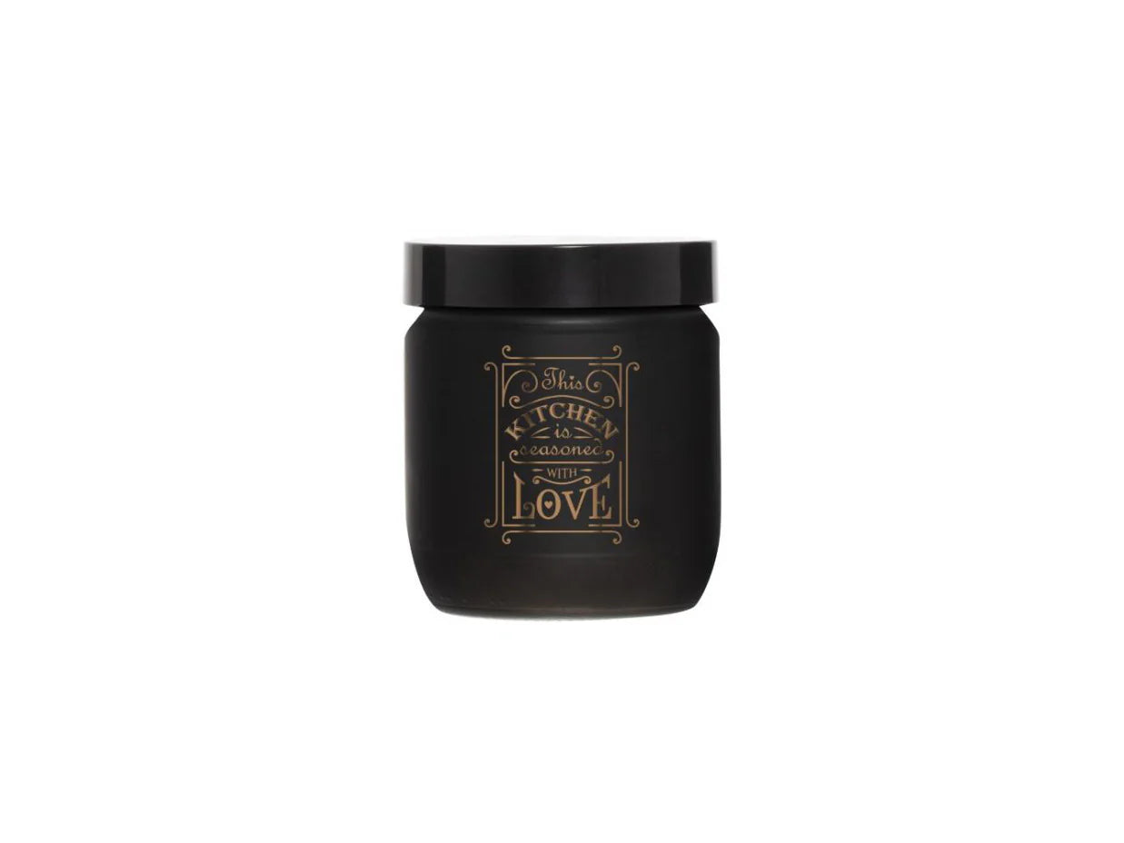 Glass Black Decorated Jar 425 cc