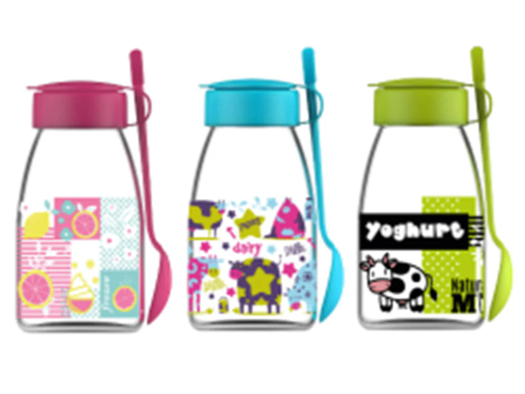 Glass Yogurt and Dessert Jar with Spoon