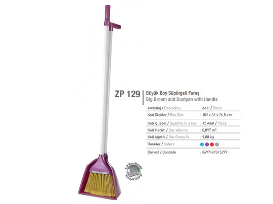 Large Broom with Deep Dustpan