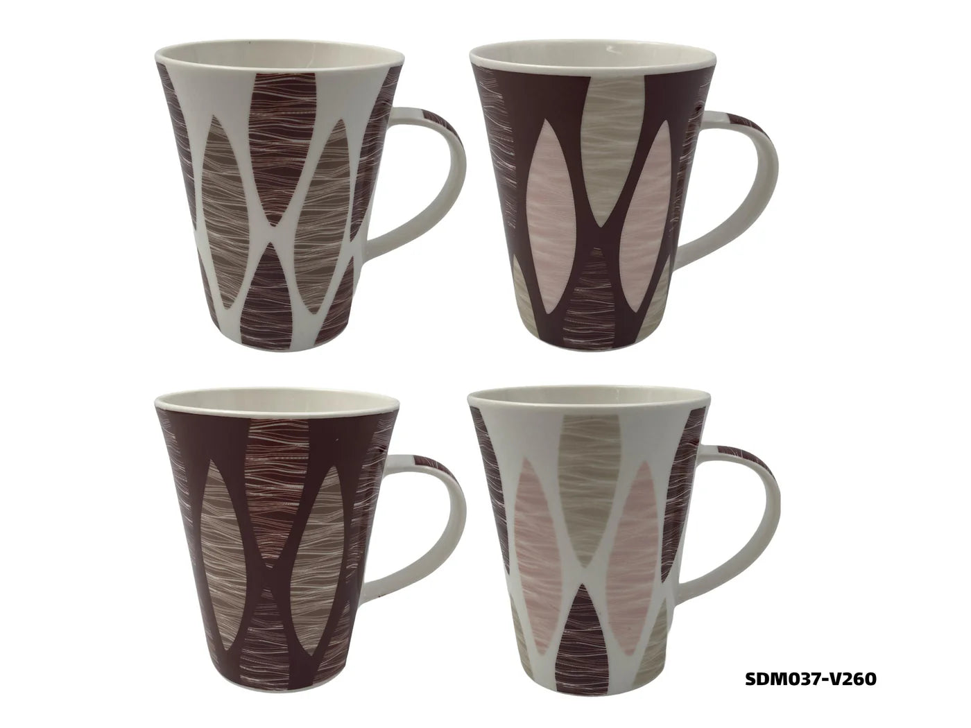 Porcelain Mug Brown and Pink Patterns