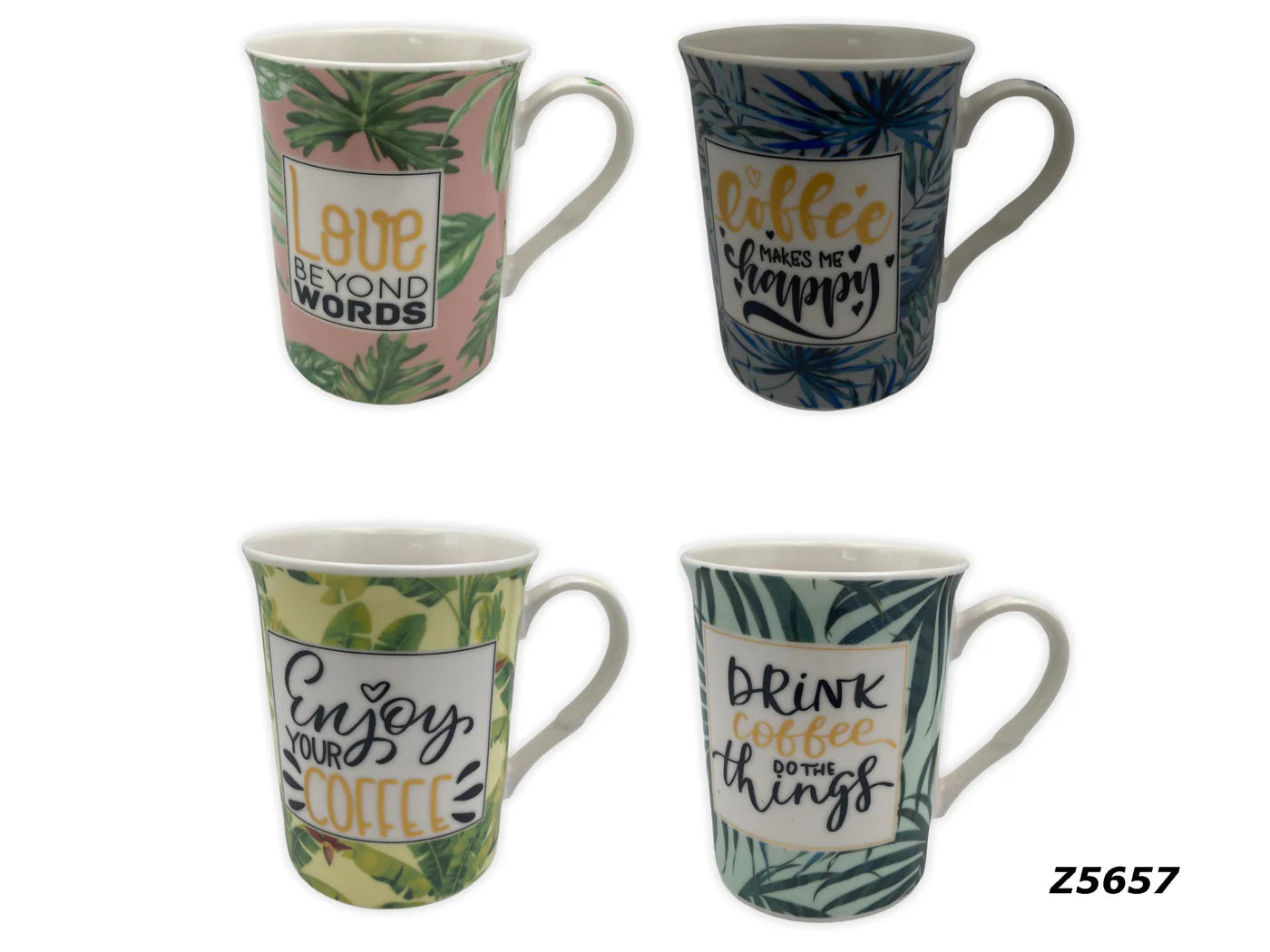 Porcelain Mug Leaf Design