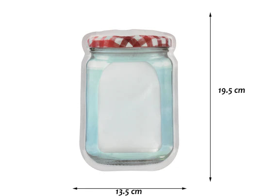 Medium reusable lock&seal bag checkered cover jar X12