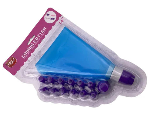 Nylon Piping Bag 14" with 12 plastic nozzles