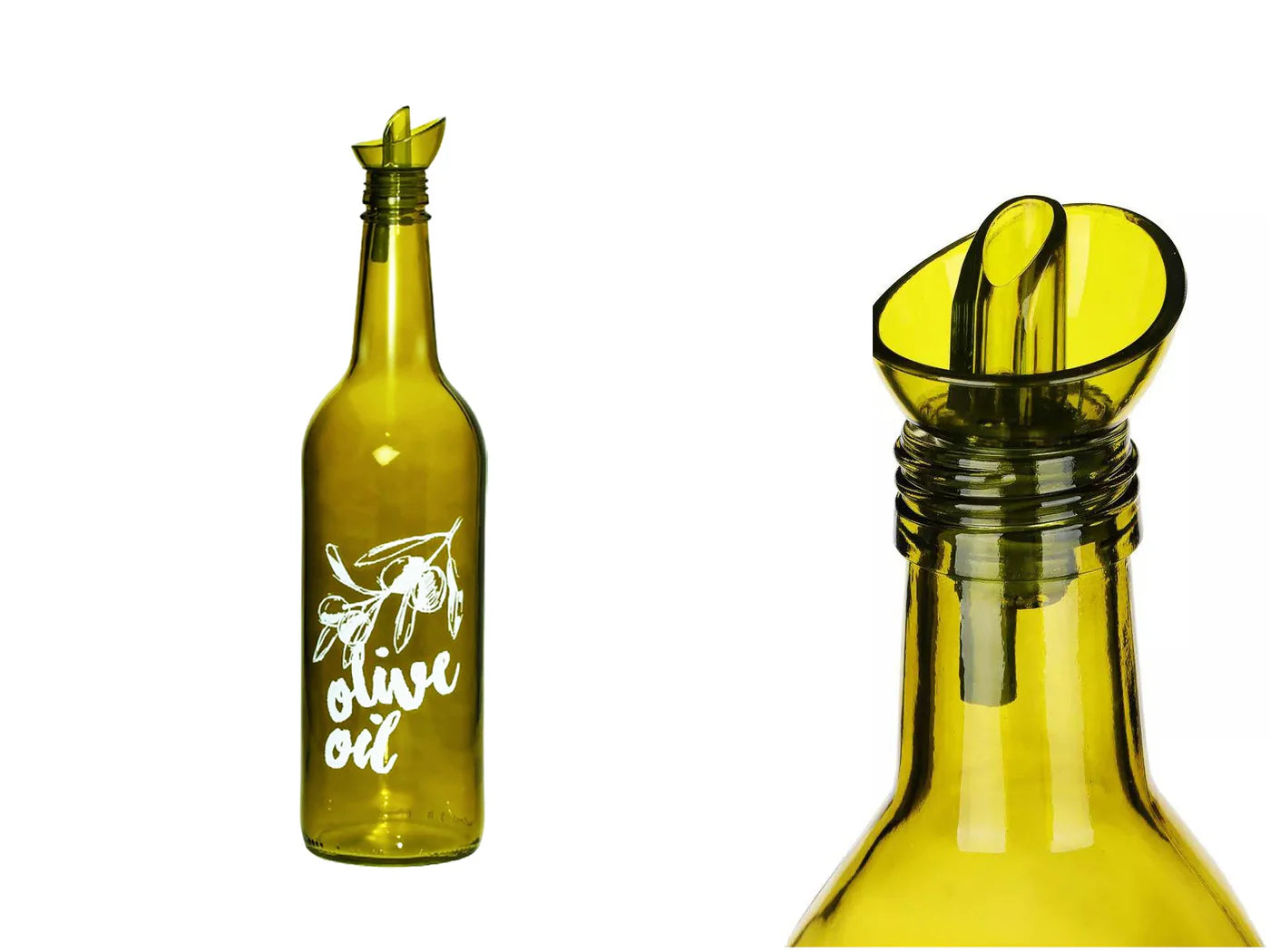 Olive Green Decorated Oil Bottle RD 750 ml