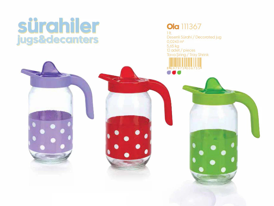 Polka Dots Glass Pitcher