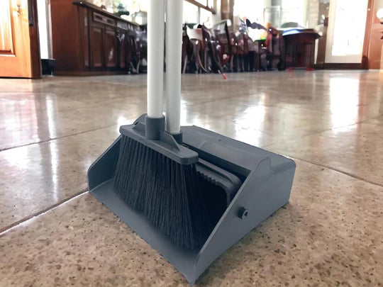 Robust Broom and Dustpan Set with Metal Handles