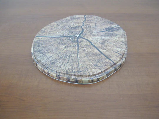 Round Melamine presentation Plate Wooden trunk