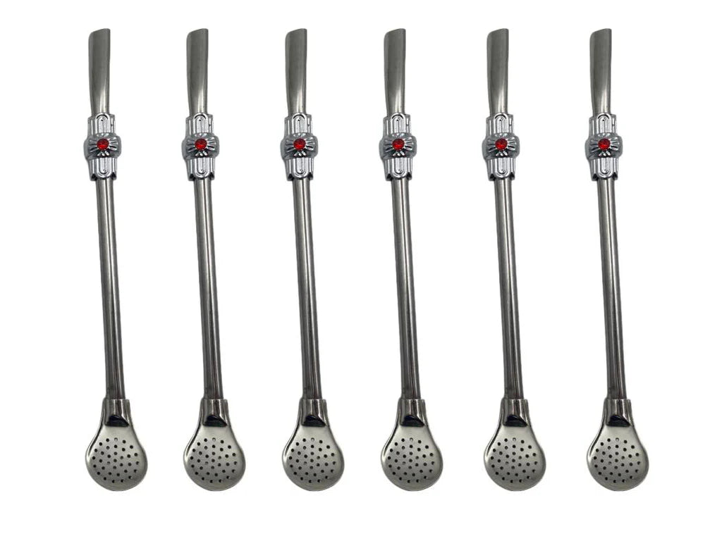 Set of 6 Stainless Steel Matteh Straws