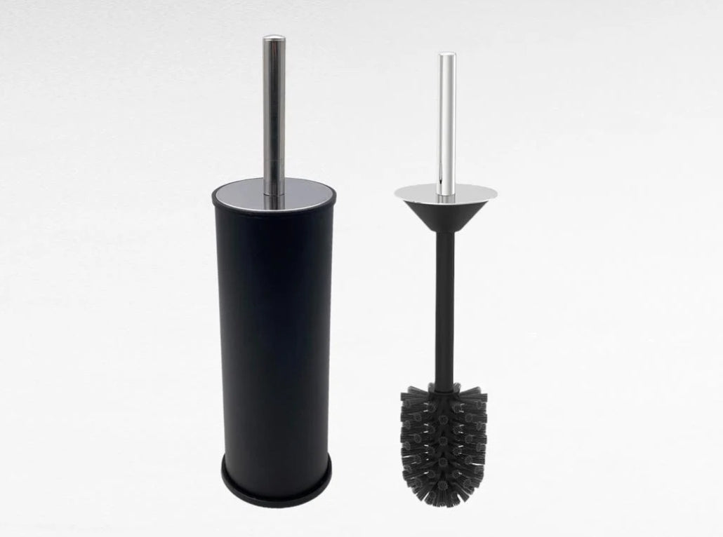 Toilet brush with long stainless steel holder