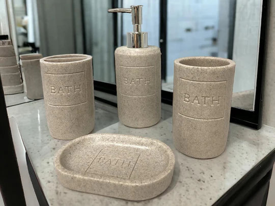Set of 4 High Quality Resin Bathroom Accessories D Model