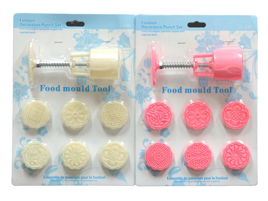 Small Maamoul Round Press with Spring 6 designs