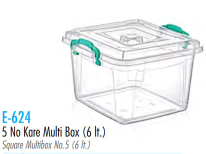 Squared Clear Storage Box 6 L