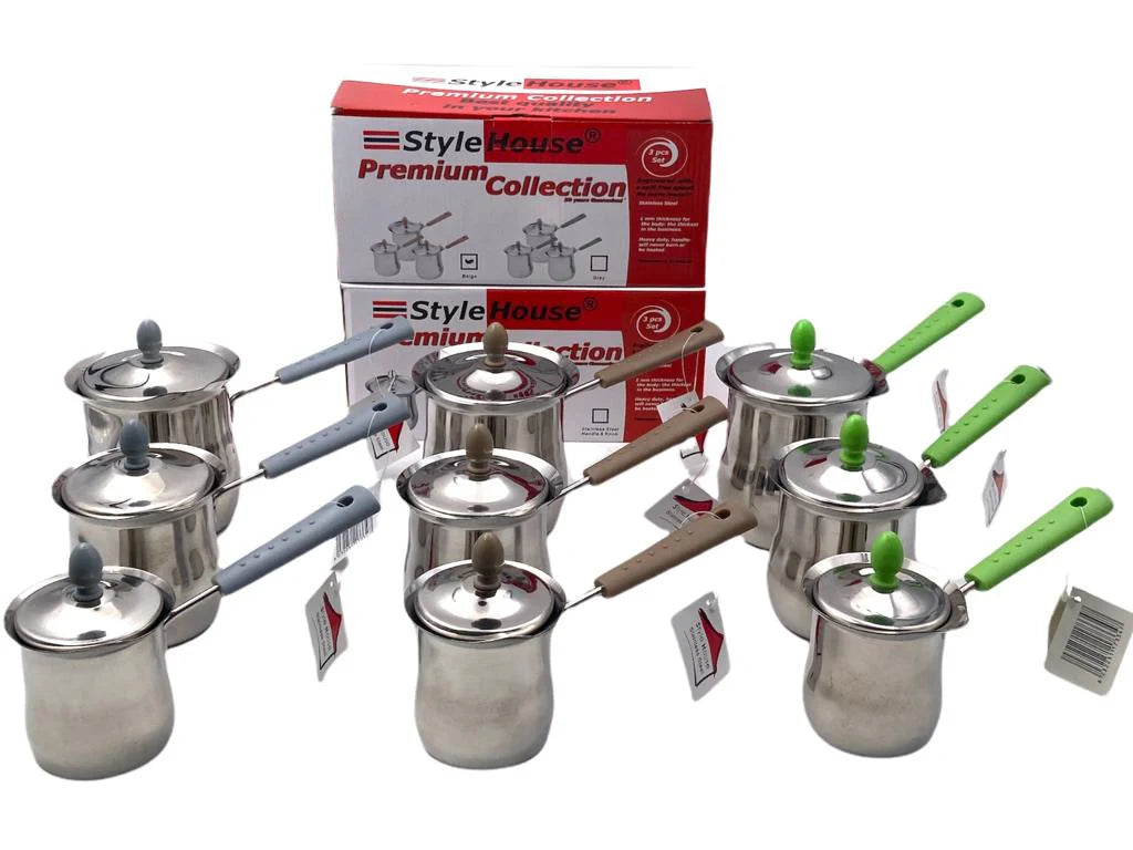 Stainless Steel Coffe Pots Set of 3