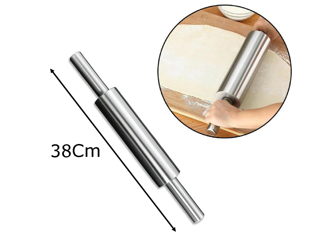 Stainless Steel Rolling Pin 38 cm
