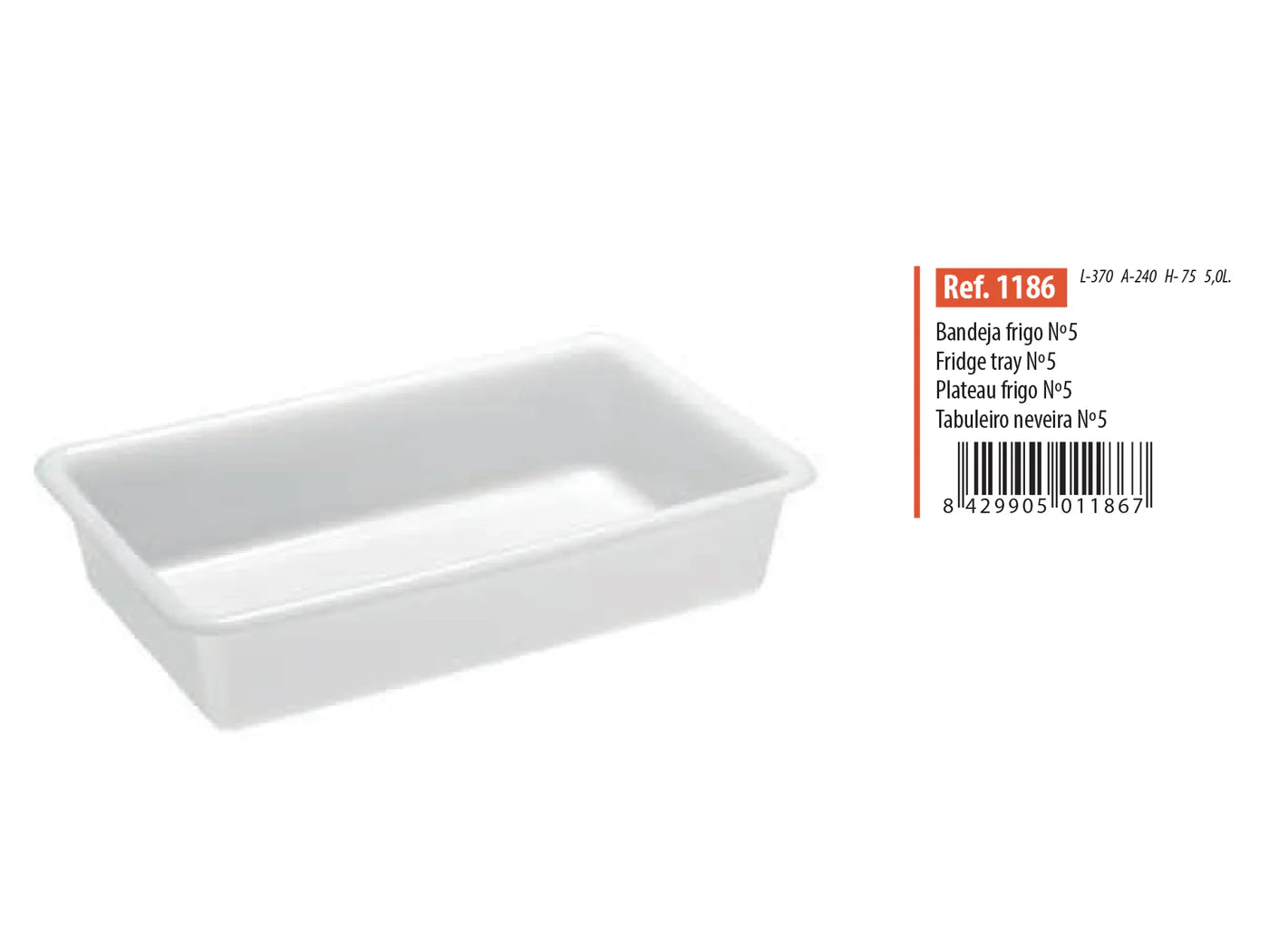 XXL White Plastic Fridge Organizer - nb6