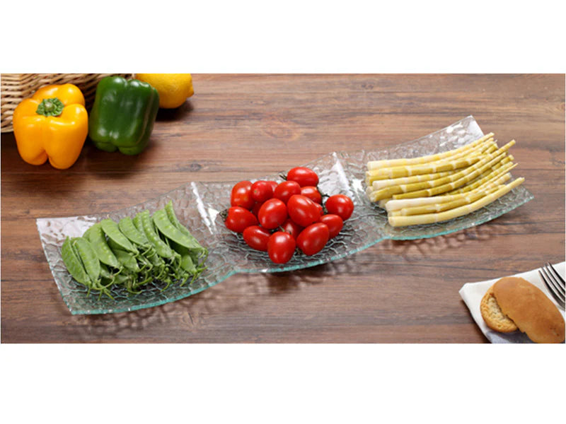 Rectangular Glass dish with 3 compartments