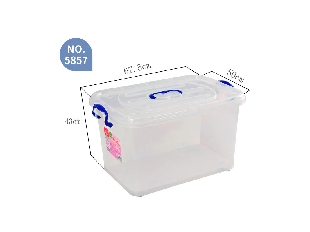 ECOPLUS Clear Storage Box 90 lt with Wheels