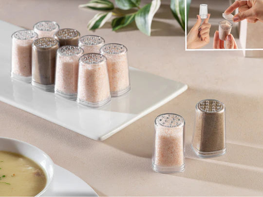 Set of 12 Mini Salt and Pepper Shakers Gusto