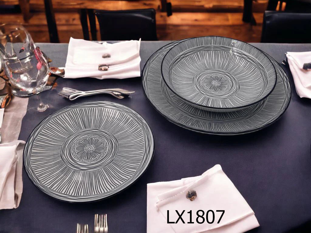 18 Pieces Dinner Set Full Pad Print