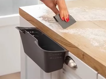 Kitchen Hanging Bin with Plastic Scraper