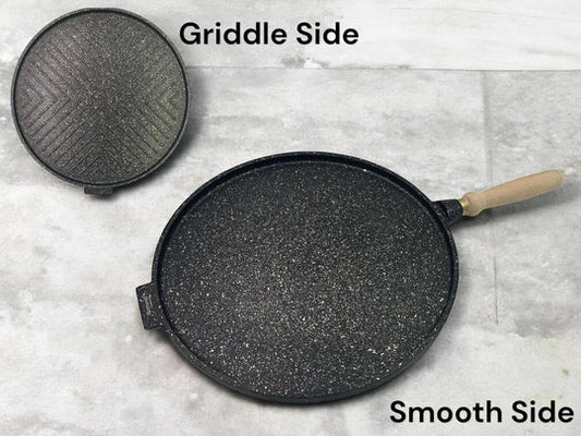 Dosthoff Granite Round Grill 36 cm with wooden handle