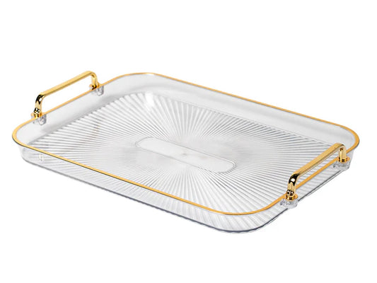Plexi with Golden Rim Shine Tray Large 45 cm