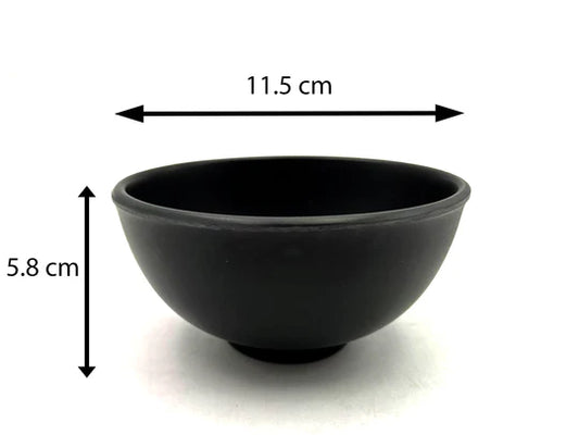 Small Footed Mat Black Melamine Bowl 11.5 cm