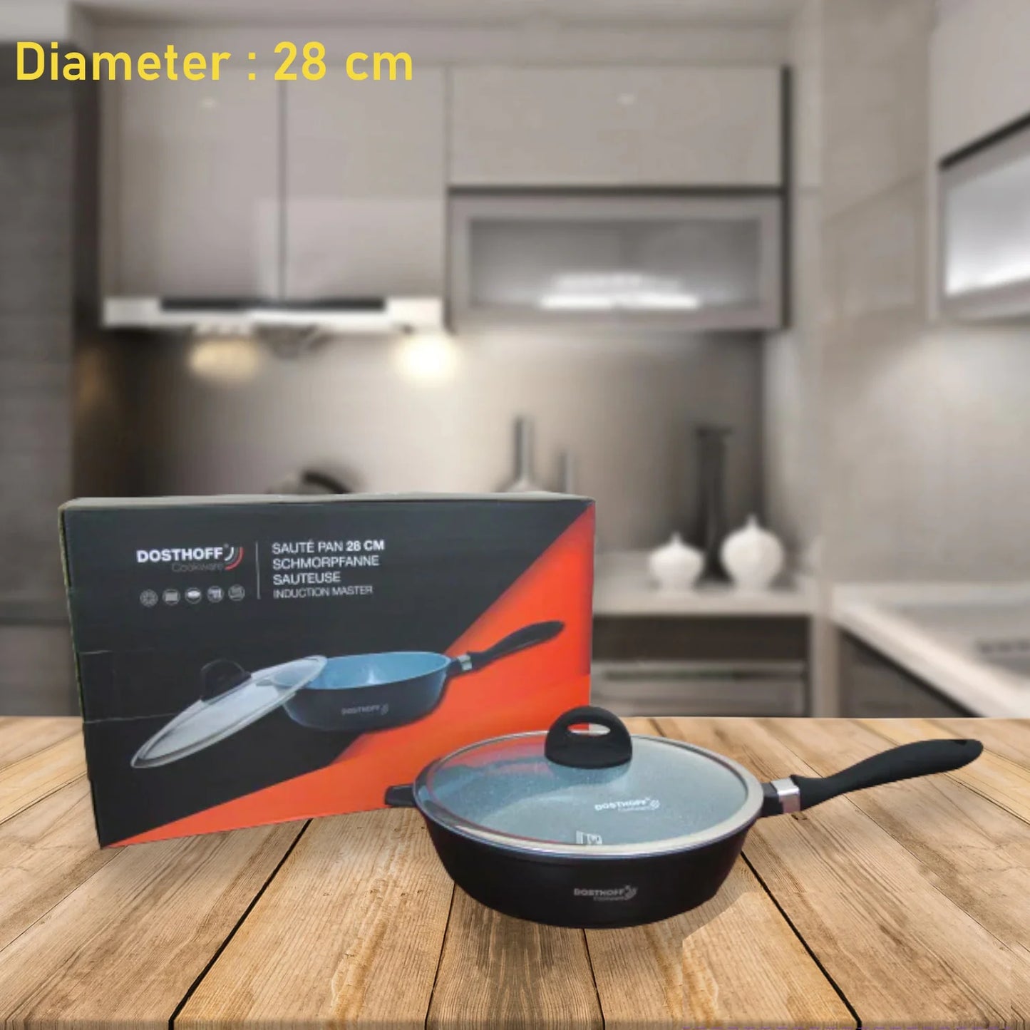 DOSTHOFF INDUCTION MASTER SAUTE PAN BLACK 28 CM 4.5 L