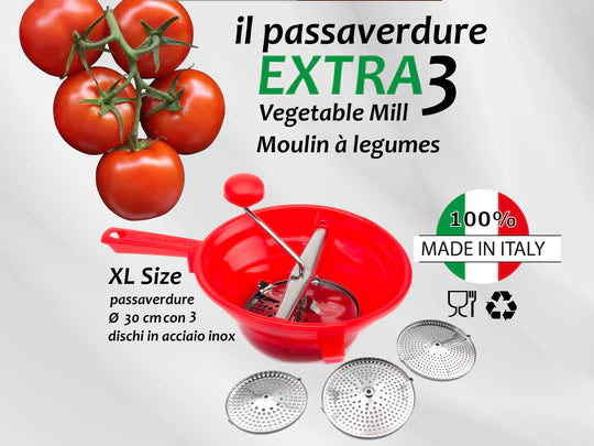 Plastic Vegetable Mill "Extra 3" 30 cm with Three Blades