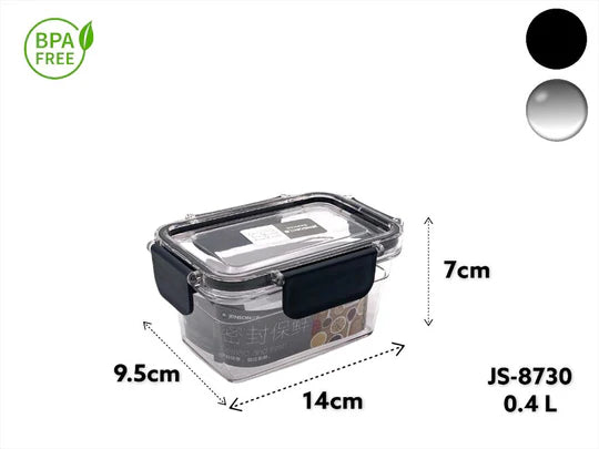 Acrylic Airtight Rectangular Food Storage Box 400 ml